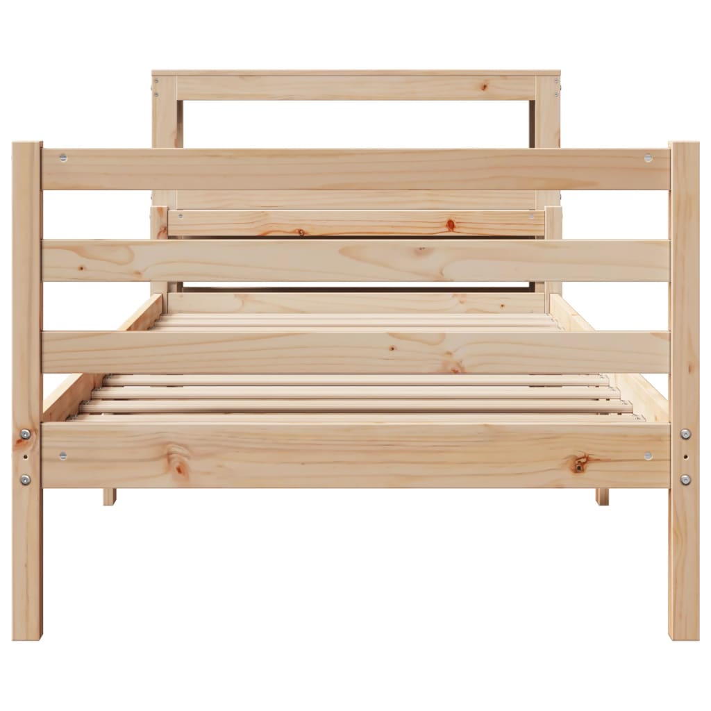 sengeramme med sengegavl 90x200 cm massivt fyrretræ