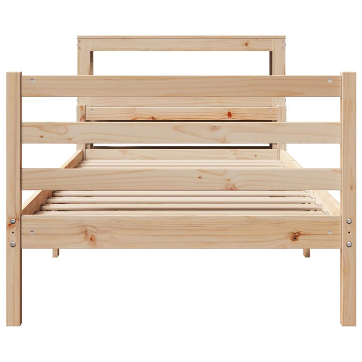 sengeramme med sengegavl 90x200 cm massivt fyrretræ