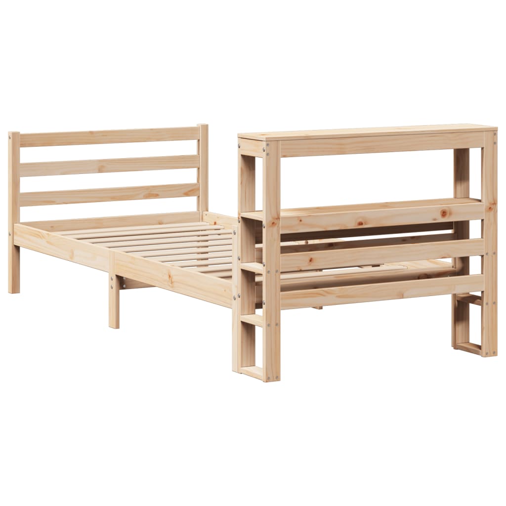 sengeramme med sengegavl 90x200 cm massivt fyrretræ