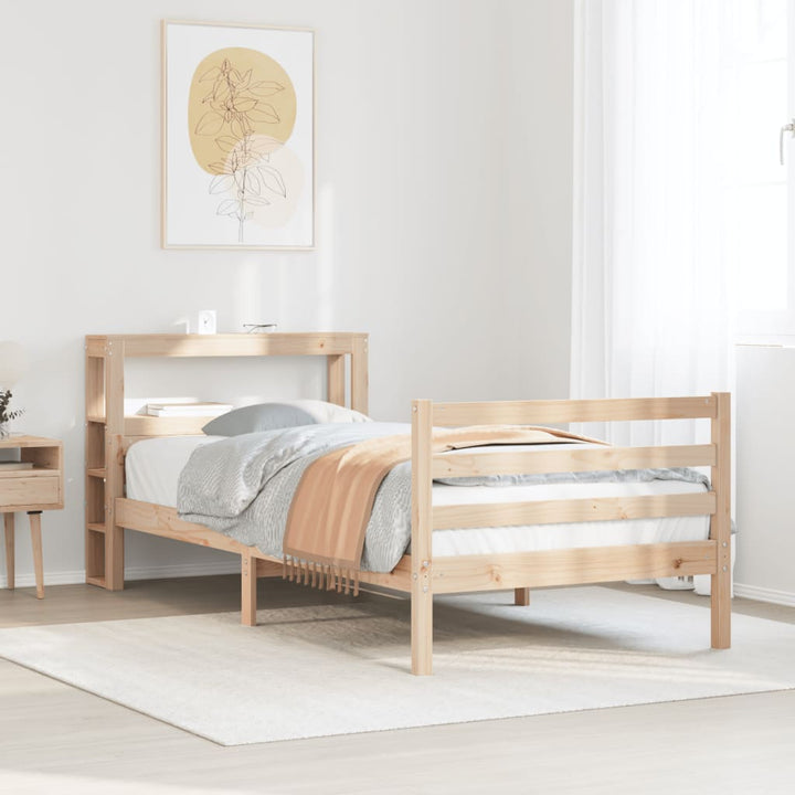sengeramme med sengegavl 90x200 cm massivt fyrretræ
