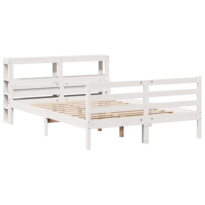 Sengeramme med hovedgærde uden madras Hvid 140x200 cm