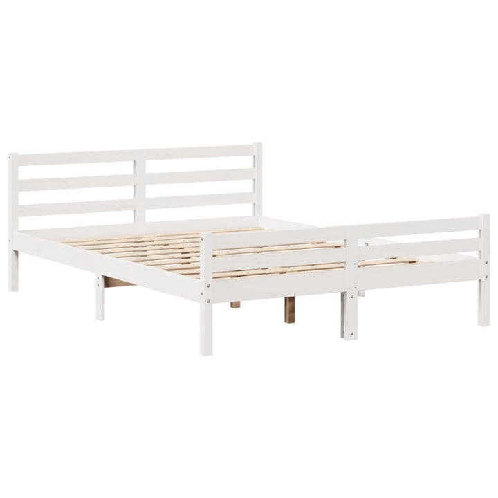 Sengeramme med hovedgærde uden madras Hvid 140x200 cm