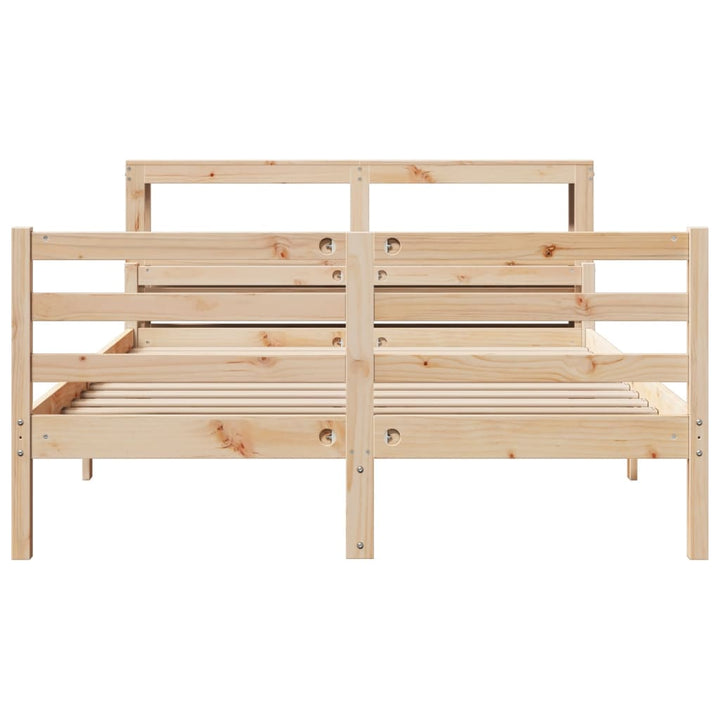 sengeramme med sengegavl 150x200 cm massivt fyrretræ