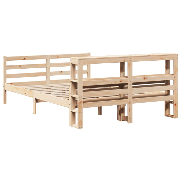 sengeramme med sengegavl 150x200 cm massivt fyrretræ