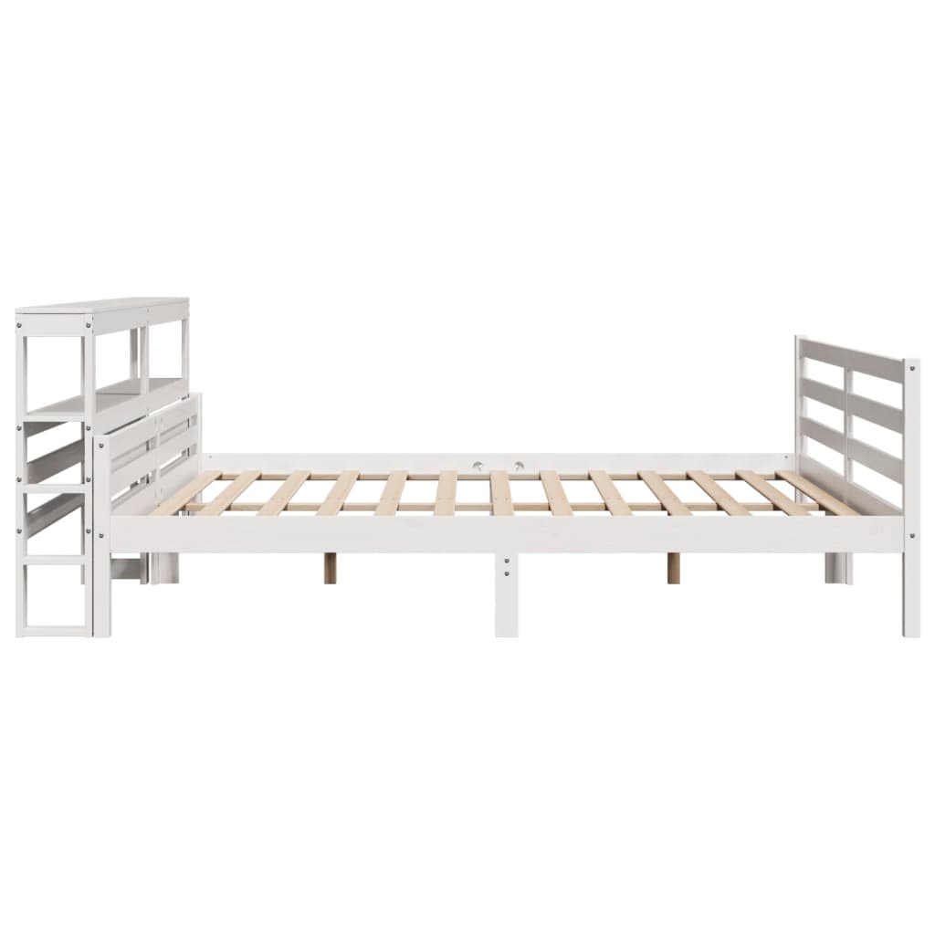 Sengeramme med hovedgærde uden madras Hvid 200x200 cm