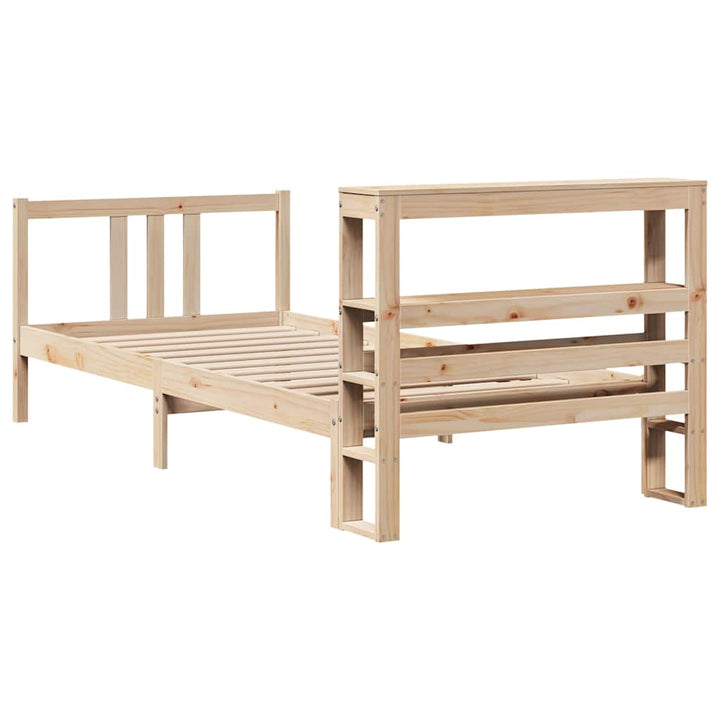 sengeramme med sengegavl 75x190 cm massivt fyrretræ