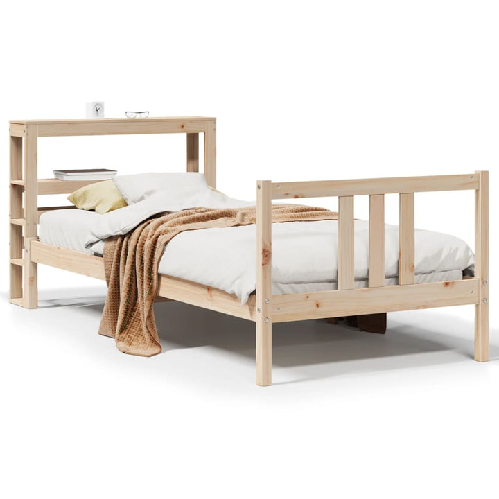sengeramme med sengegavl 90x190 cm massivt fyrretræ