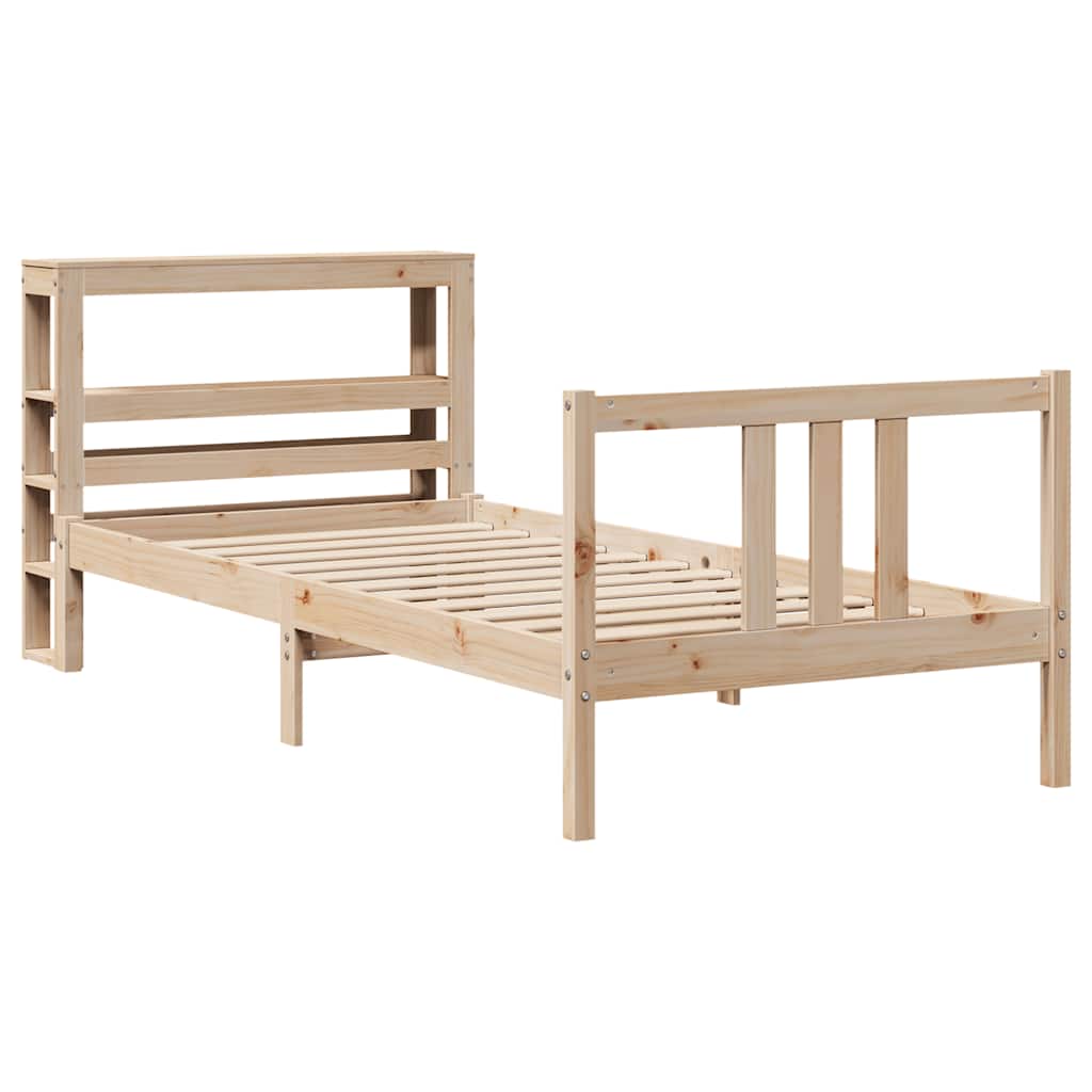 sengeramme med sengegavl 90x190 cm massivt fyrretræ