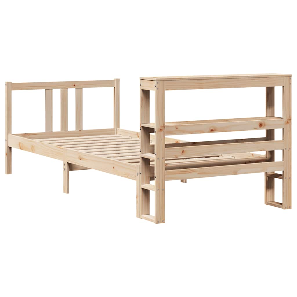 sengeramme med sengegavl 90x190 cm massivt fyrretræ