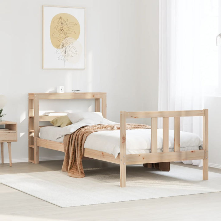 sengeramme med sengegavl 90x190 cm massivt fyrretræ