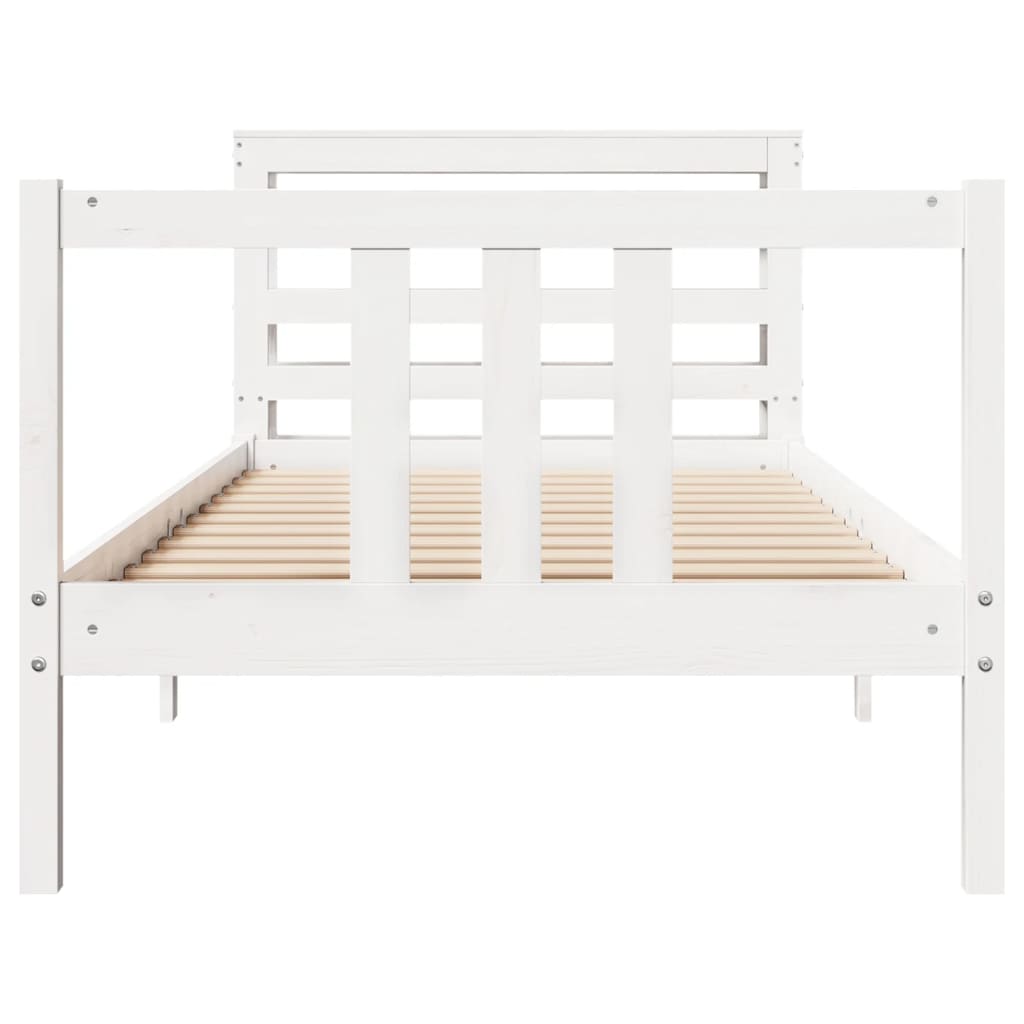 Sengeramme med hovedgærde uden madras Hvid 90x200 cm