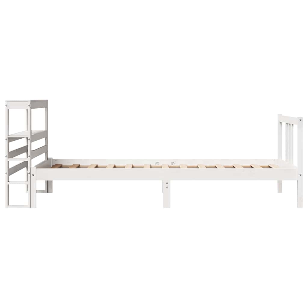 Sengeramme med hovedgærde uden madras Hvid 90x200 cm