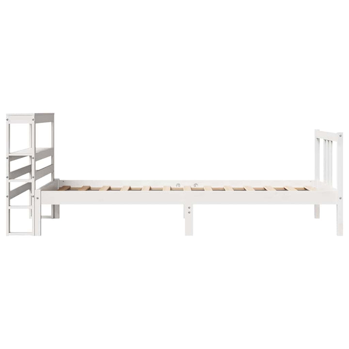 Sengeramme med hovedgærde uden madras Hvid 90x200 cm