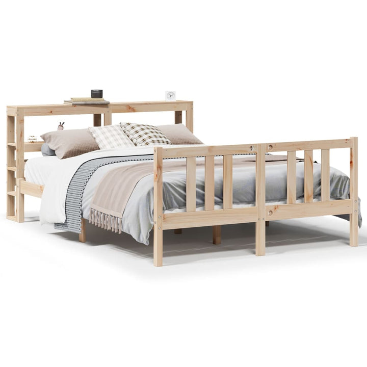 sengeramme med sengegavl 120x200 cm massivt fyrretræ hvid