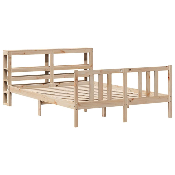 sengeramme med sengegavl 120x200 cm massivt fyrretræ hvid