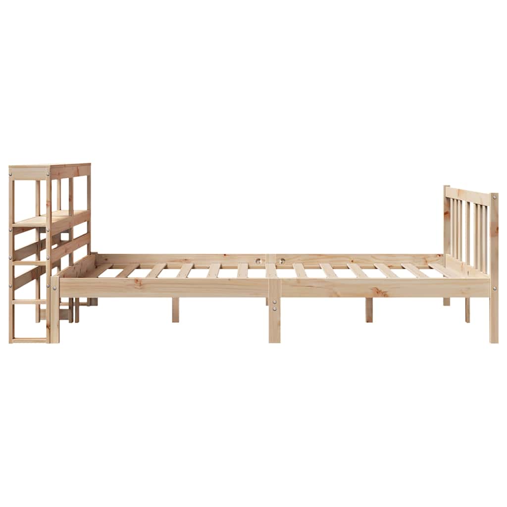 sengeramme med sengegavl 120x200 cm massivt fyrretræ hvid