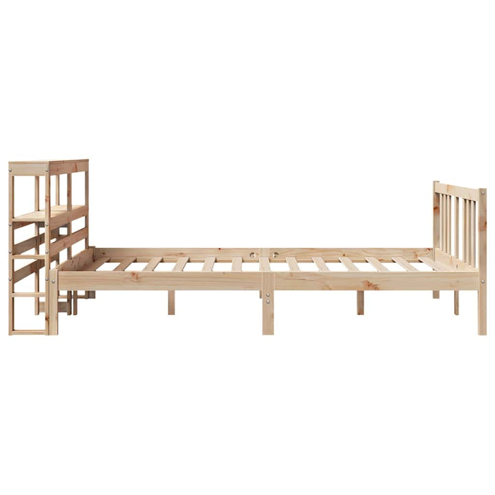 sengeramme med sengegavl 120x200 cm massivt fyrretræ hvid