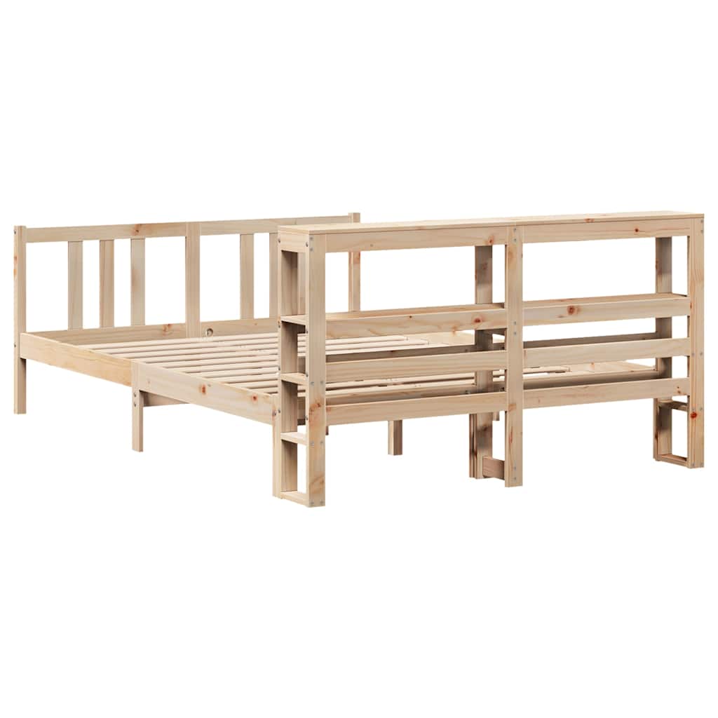 sengeramme med sengegavl 120x200 cm massivt fyrretræ hvid