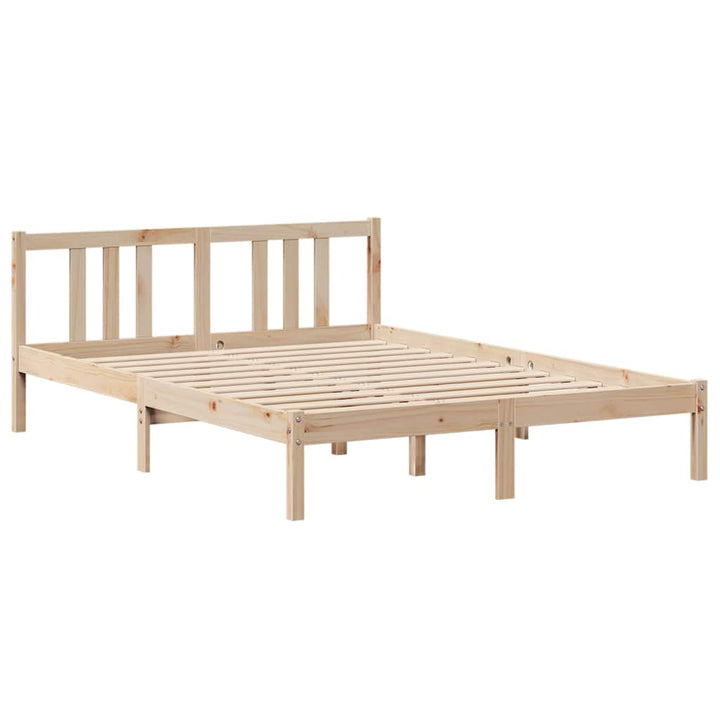 sengeramme med sengegavl 120x200 cm massivt fyrretræ hvid