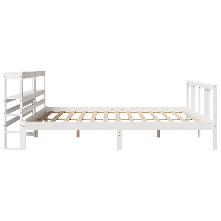 Sengeramme med hovedgærde uden madras Hvid 200x200 cm