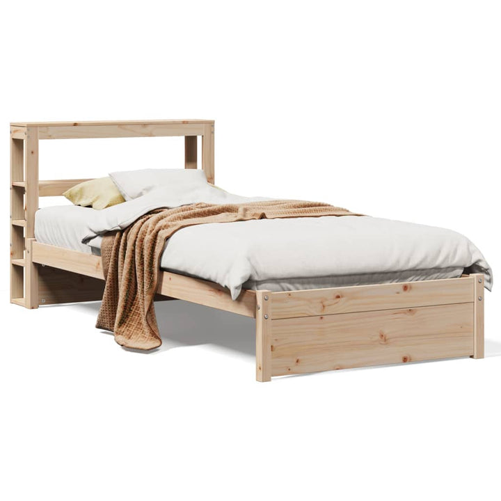 sengeramme med sengegavl 75x190 cm massivt fyrretræ