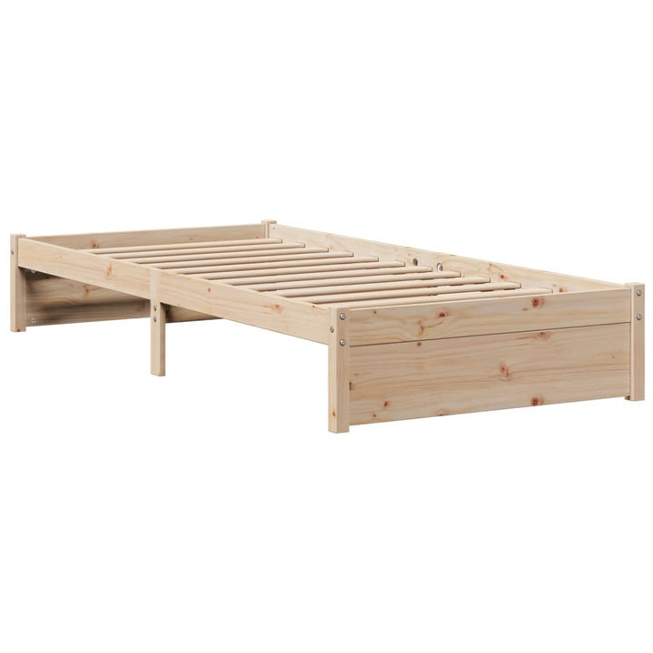 sengeramme med sengegavl 75x190 cm massivt fyrretræ