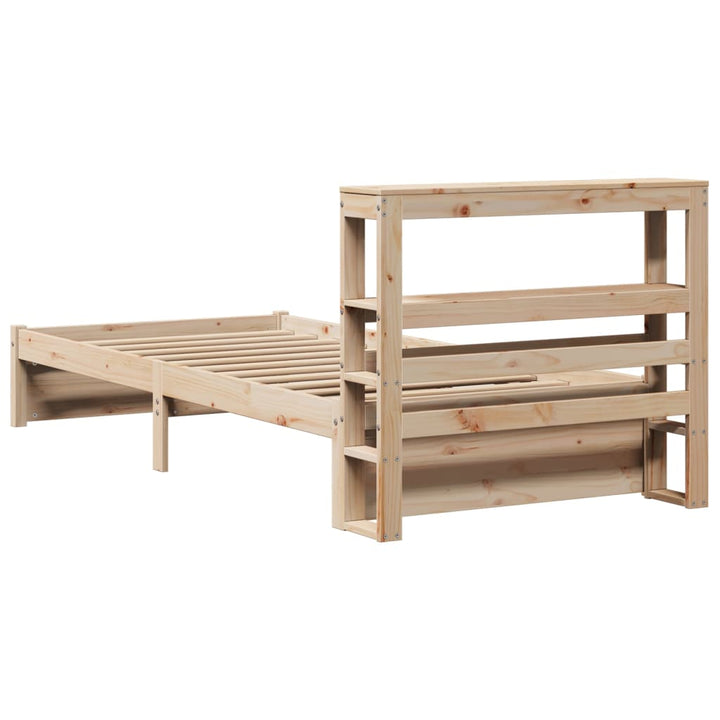 sengeramme med sengegavl 75x190 cm massivt fyrretræ
