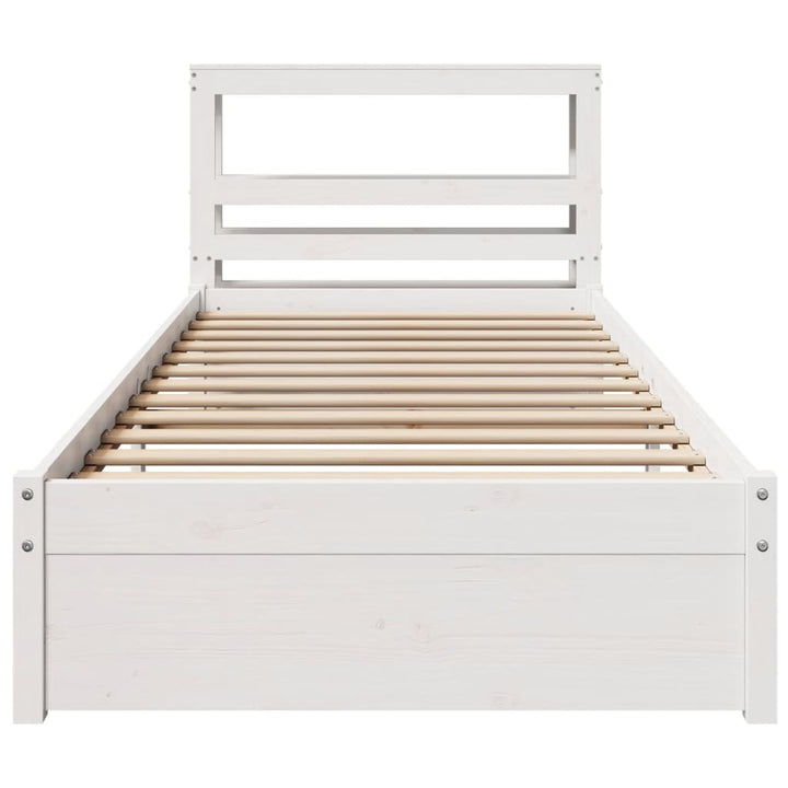sengeramme med sengegavl 75x190 cm massivt fyrretræ hvid