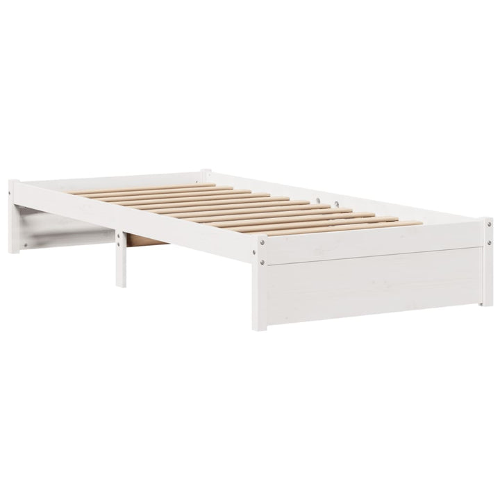 sengeramme med sengegavl 75x190 cm massivt fyrretræ hvid