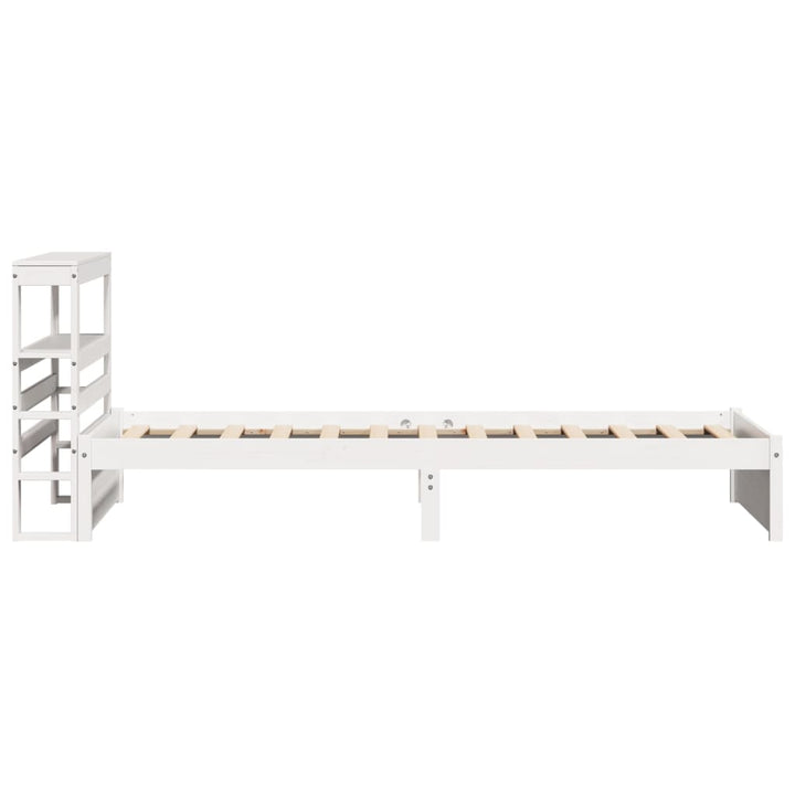sengeramme med sengegavl 75x190 cm massivt fyrretræ hvid
