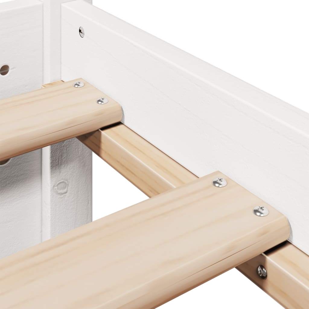 sengeramme med sengegavl 75x190 cm massivt fyrretræ hvid