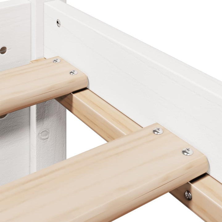 sengeramme med sengegavl 75x190 cm massivt fyrretræ hvid