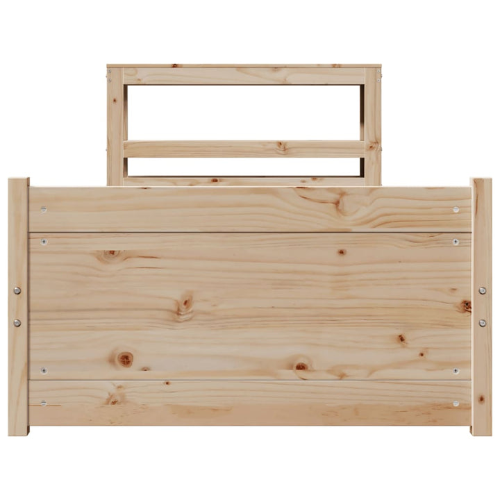 sengeramme med sengegavl 75x190 cm massivt fyrretræ