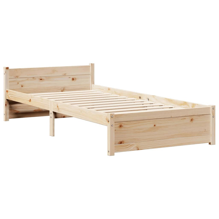 sengeramme med sengegavl 75x190 cm massivt fyrretræ