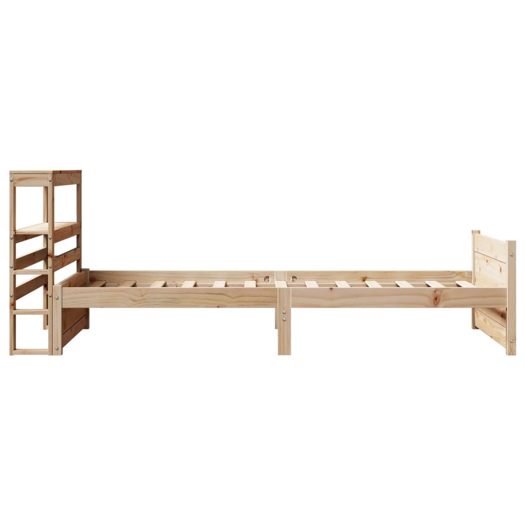 sengeramme med sengegavl 75x190 cm massivt fyrretræ