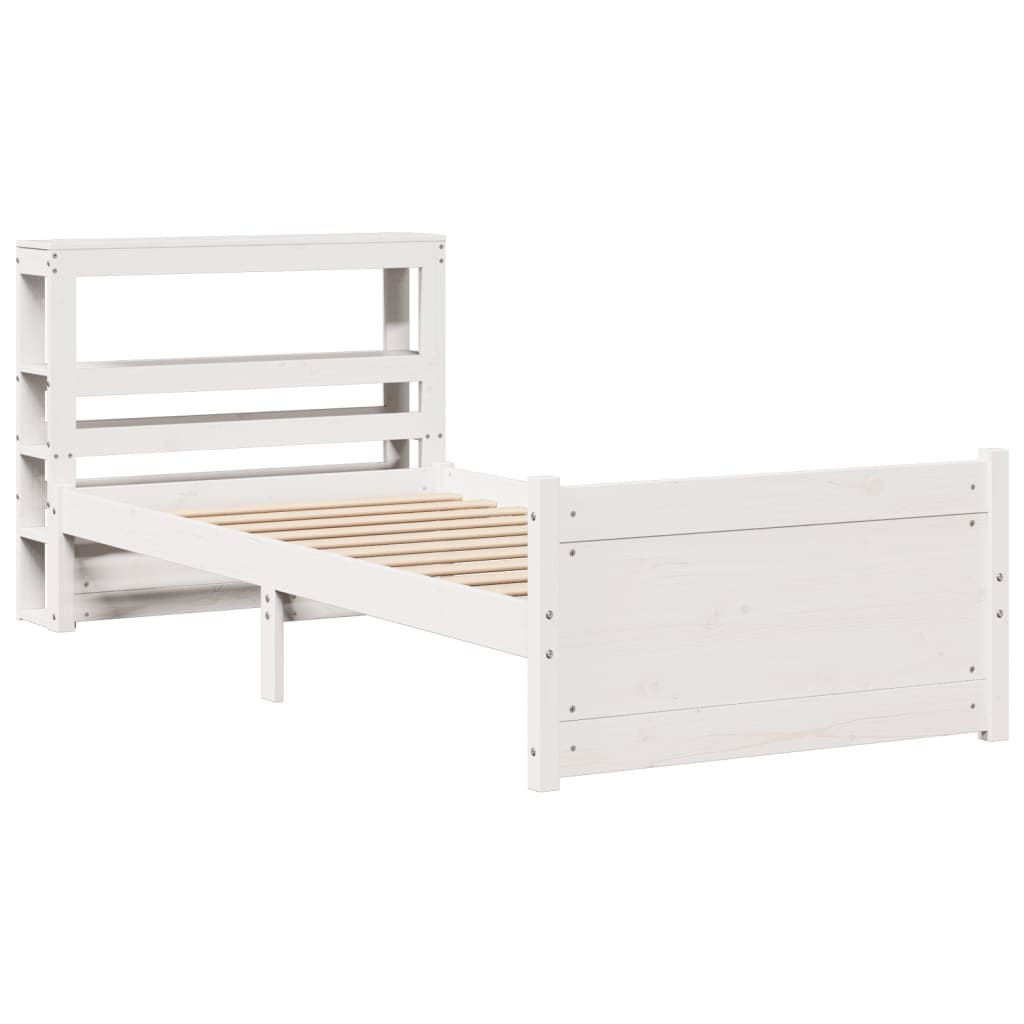 Sengeramme med hovedgærde uden madras Hvid 90x190 cm