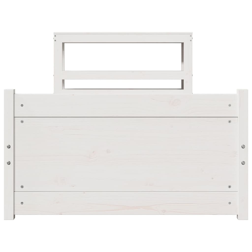 Sengeramme med hovedgærde uden madras Hvid 90x190 cm