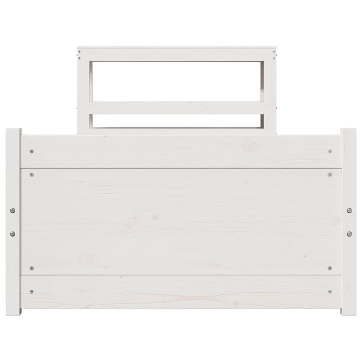 Sengeramme med hovedgærde uden madras Hvid 90x190 cm