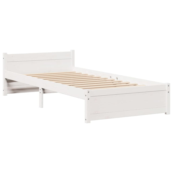Sengeramme med hovedgærde uden madras Hvid 90x190 cm