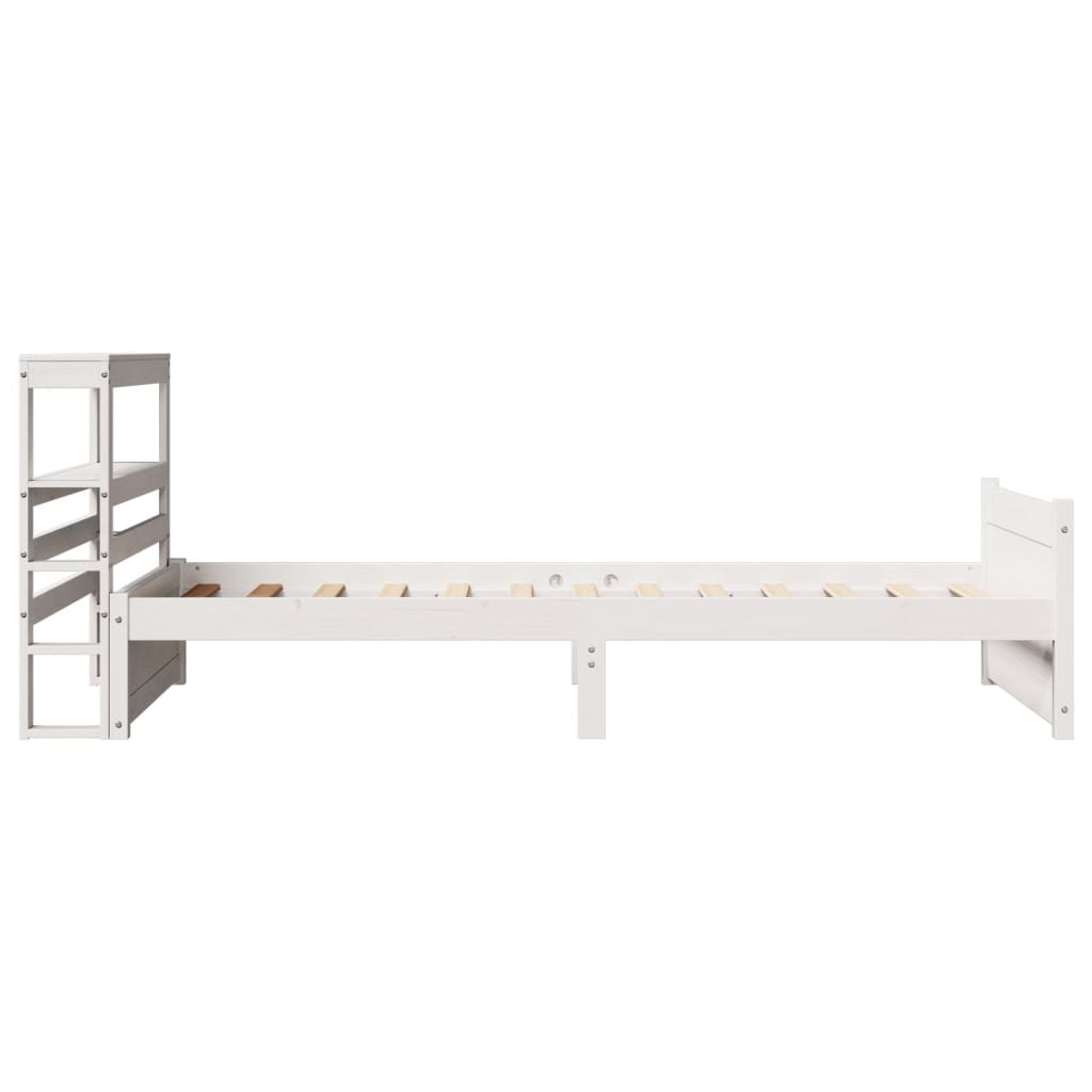 Sengeramme med hovedgærde uden madras Hvid 90x190 cm