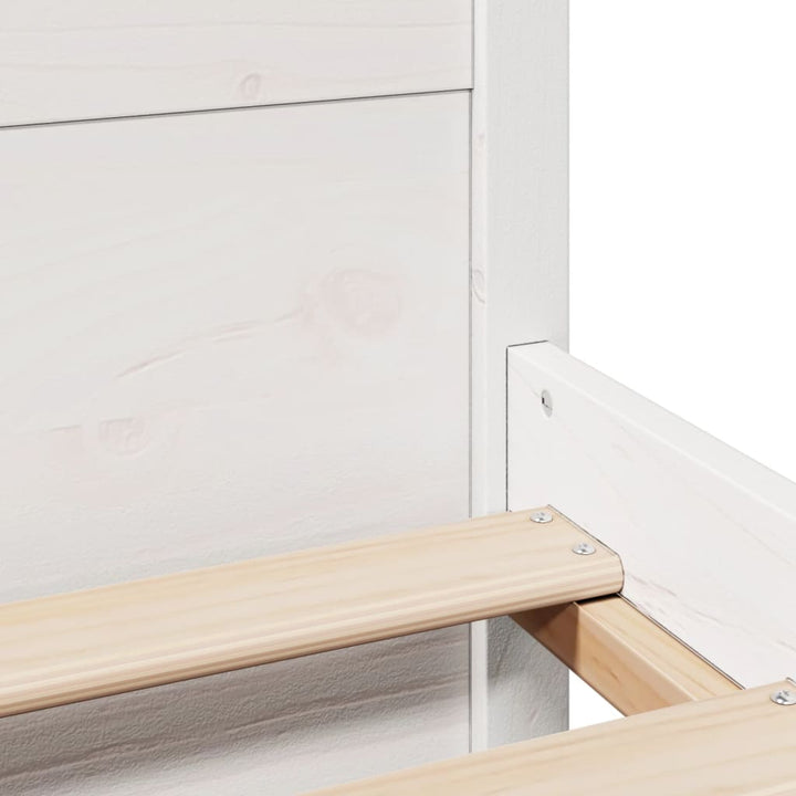 sengeramme med sengegavl135x190 cm massivt fyrretræ hvid