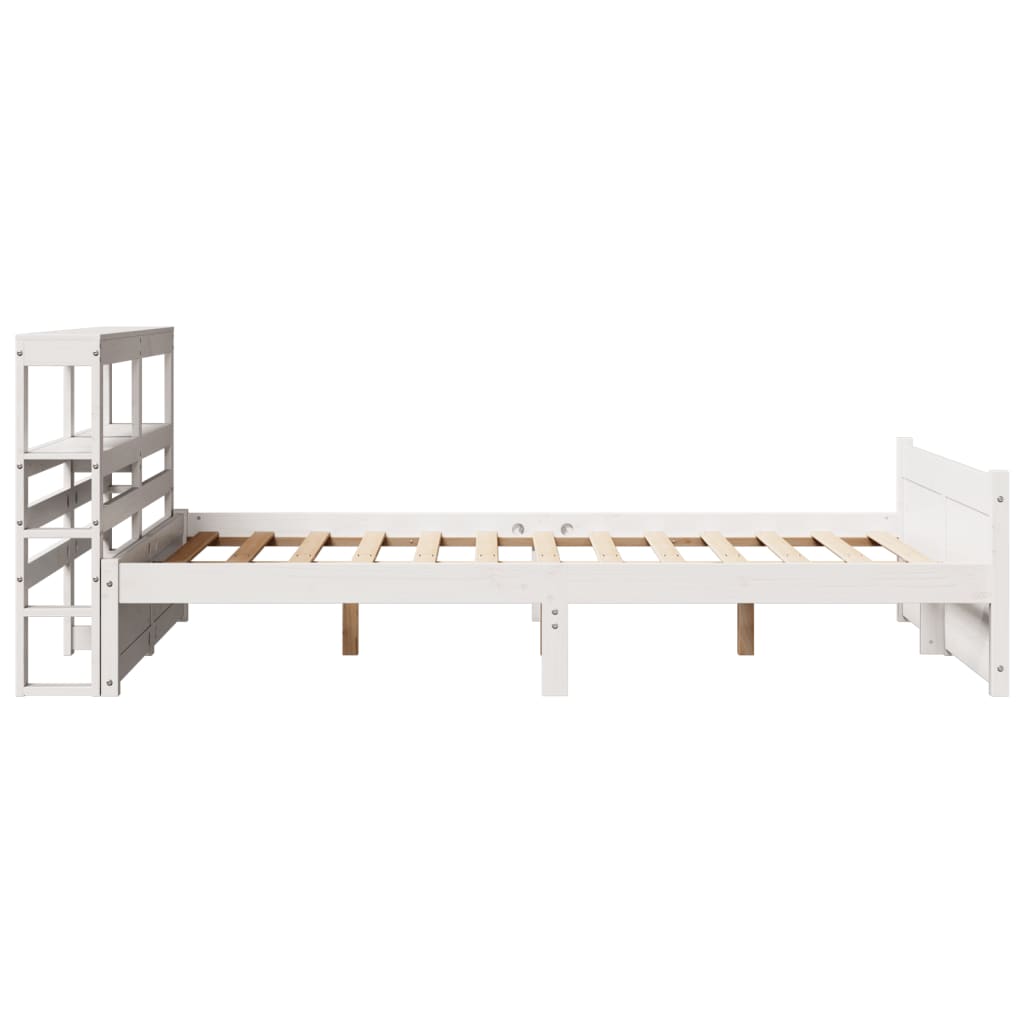Sengeramme med hovedgærde uden madras Hvid 140x190 cm