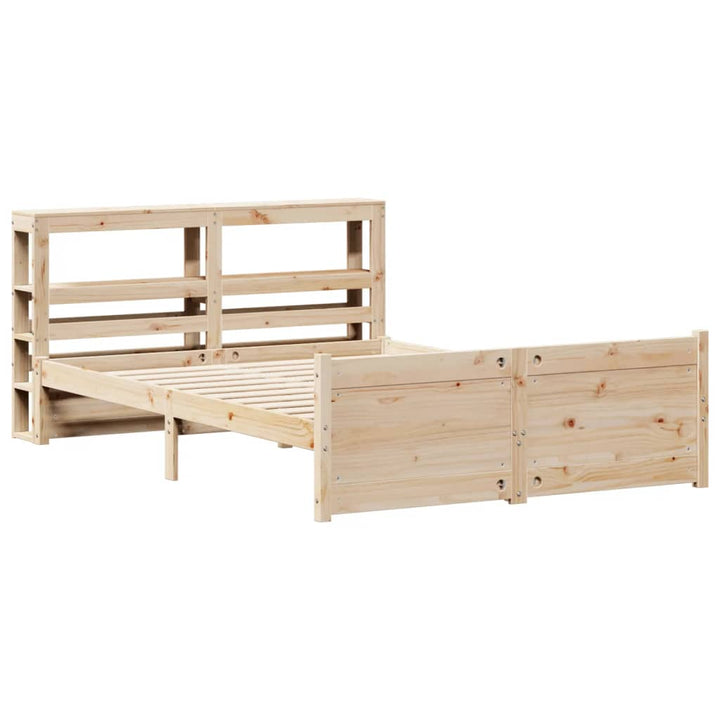 sengeramme med sengegavl 120x200 cm massivt fyrretræ hvid