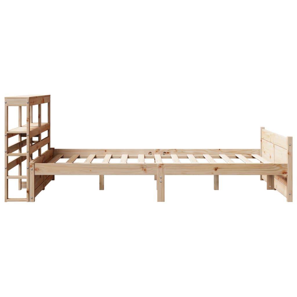 sengeramme med sengegavl 120x200 cm massivt fyrretræ hvid