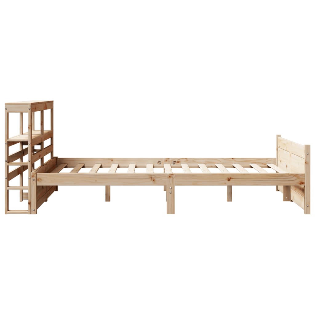 sengeramme med sengegavl 150x200 cm massivt fyrretræ