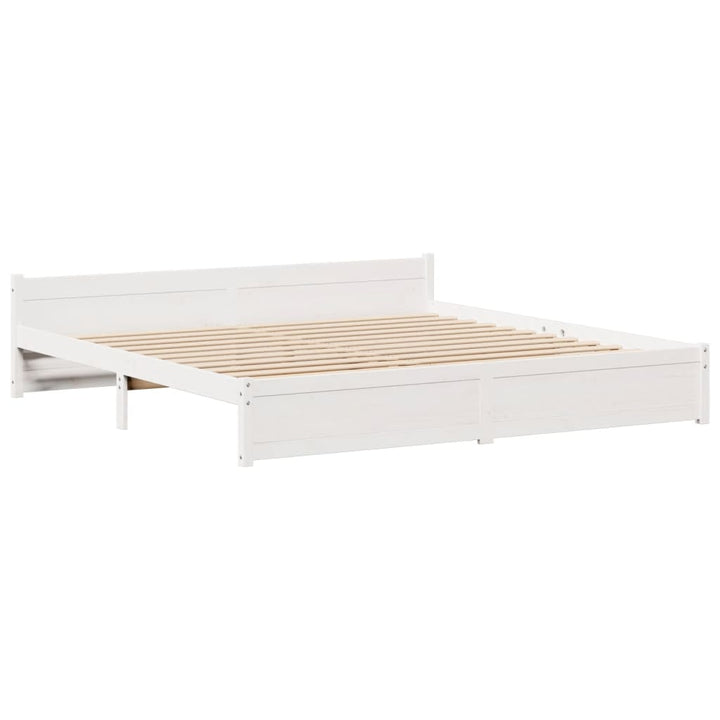 Sengeramme med hovedgærde uden madras Hvid 180x200 cm