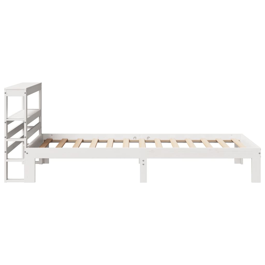 sengeramme med sengegavl 75x190 cm massivt fyrretræ hvid