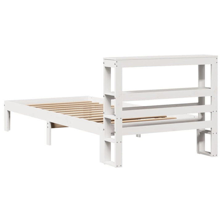 sengeramme med sengegavl 75x190 cm massivt fyrretræ hvid