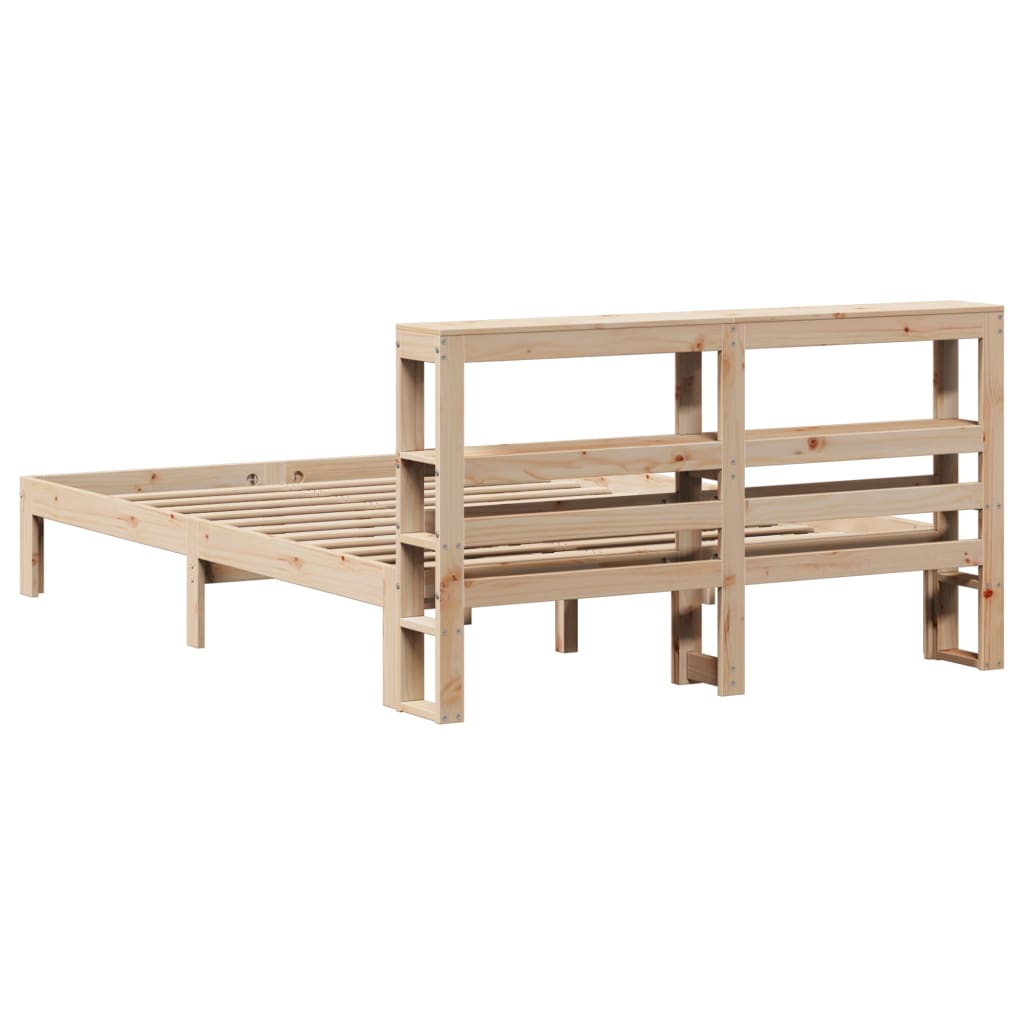 sengeramme med sengegavl 120x190 cm massivt fyrretræ
