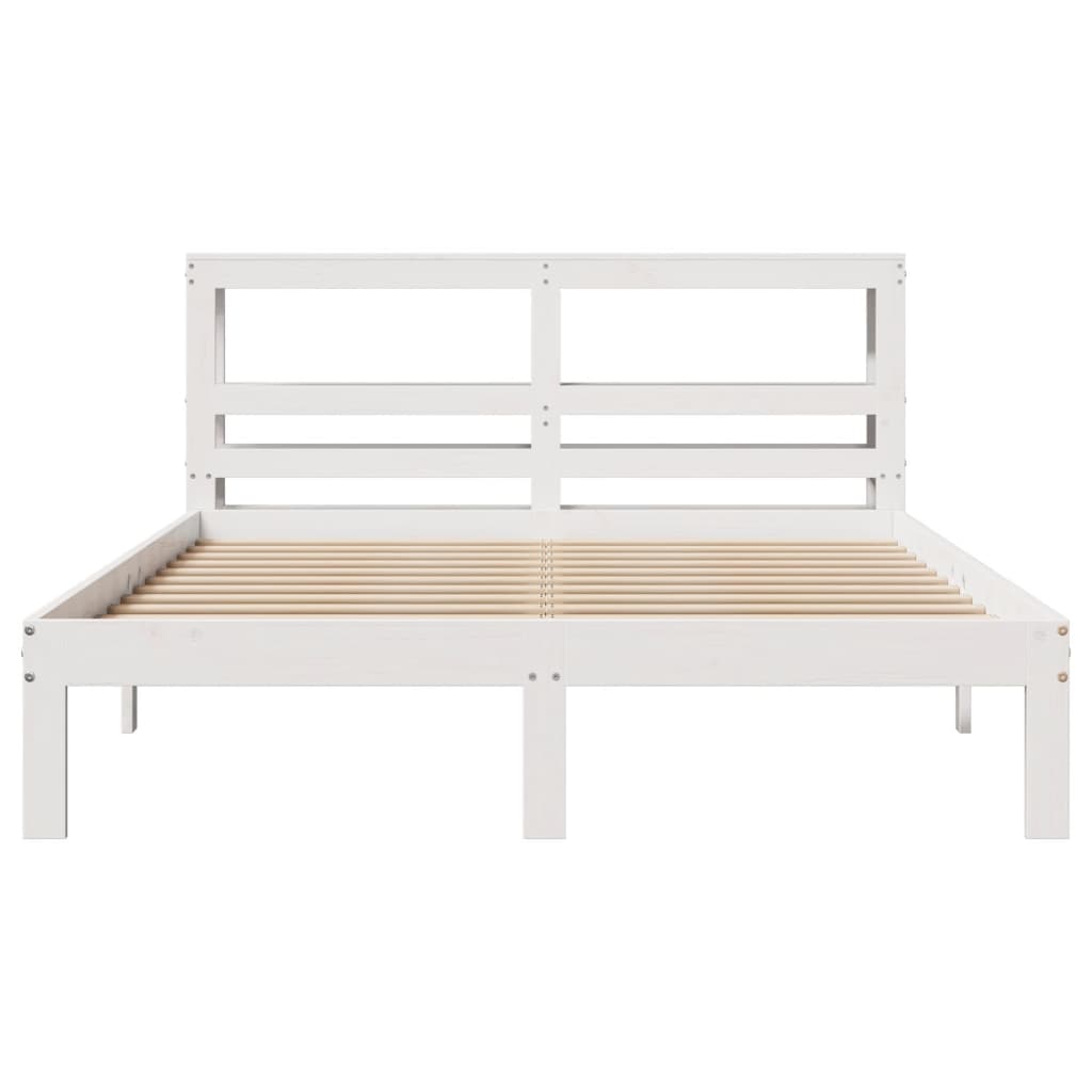 sengeramme med sengegavl 120x190 cm massivt fyrretræ hvid